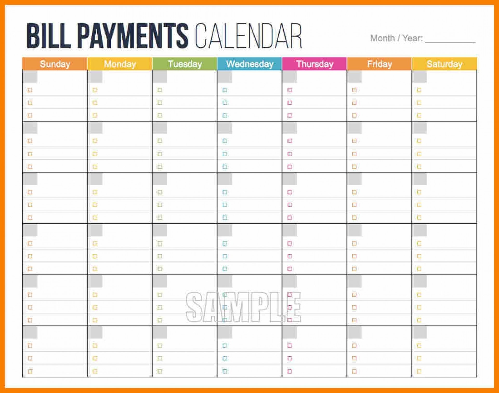006 Bill Payment Pay Schedule Template Unusual Ideas Bi Weekly - Free Printable Bill Payment Schedule