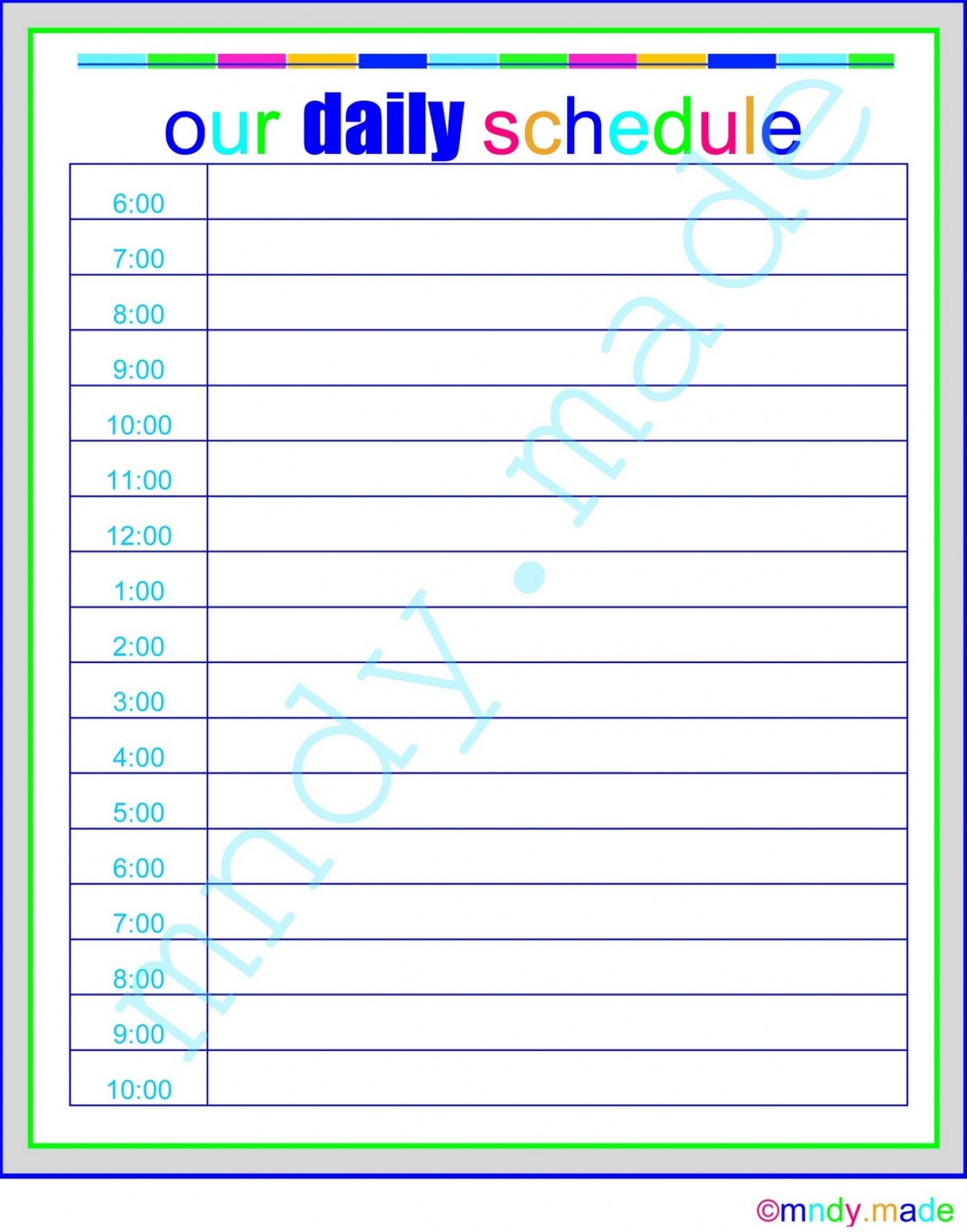 018 Template Ideas Printable Daily Schedule Wonderful Planner With - Free Printable Daily Schedule