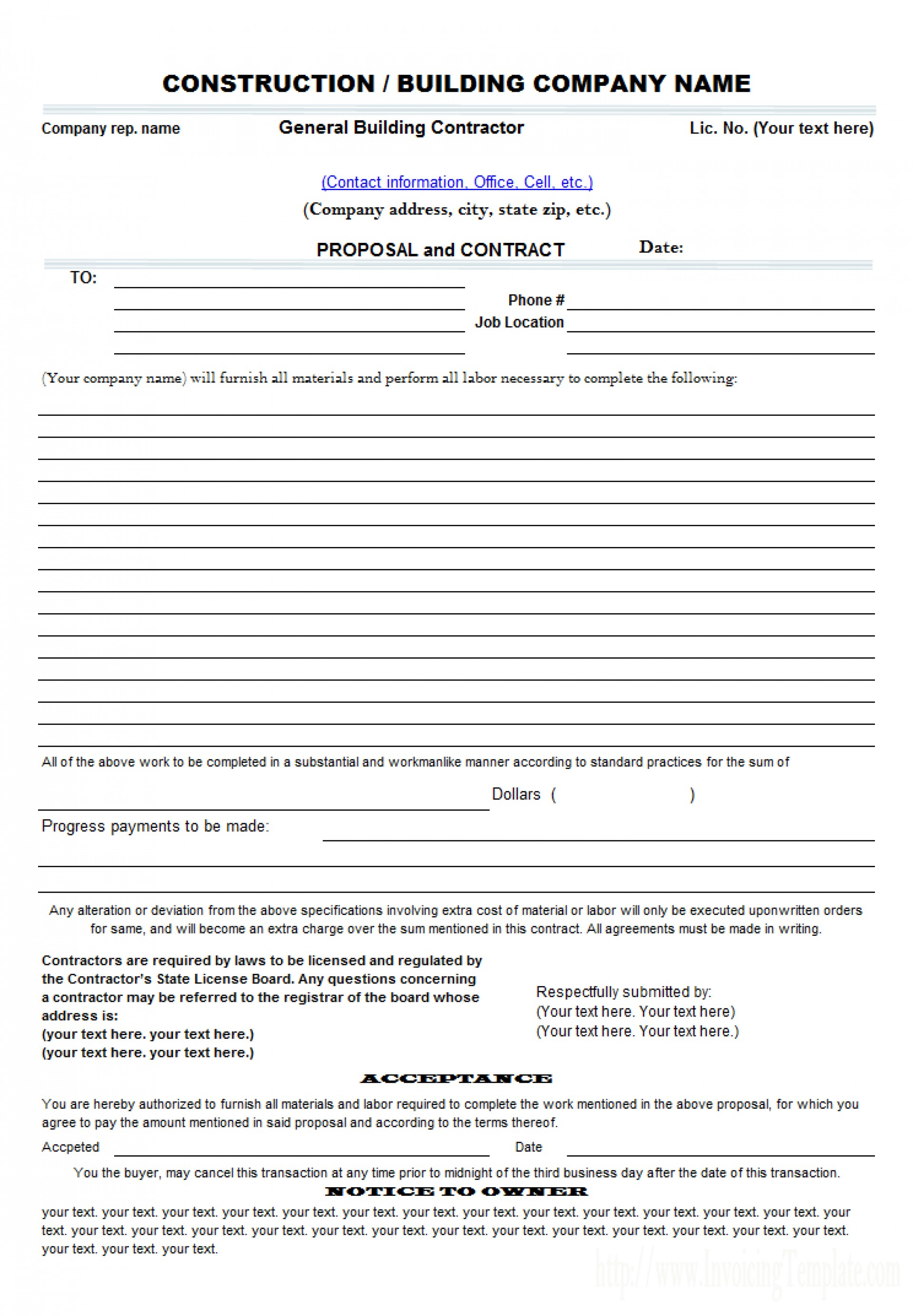 019 Free Construction Contract Template Excellent Ideas Sample - Free Printable Construction Contracts