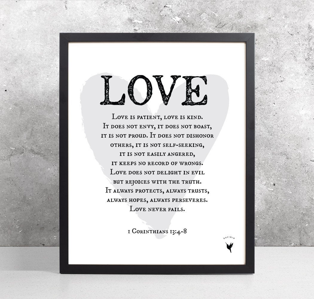 1 Corinthians 13:4-8 [Printable] | Love Is Patient, Love Is Kind - Love Is Patient Love Is Kind Free Printable