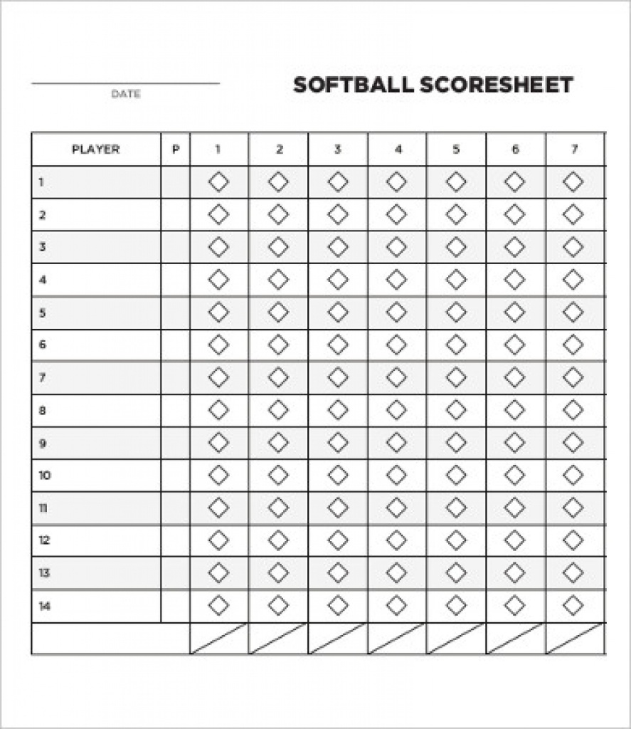 Free Printable Softball Score Sheets Pdf