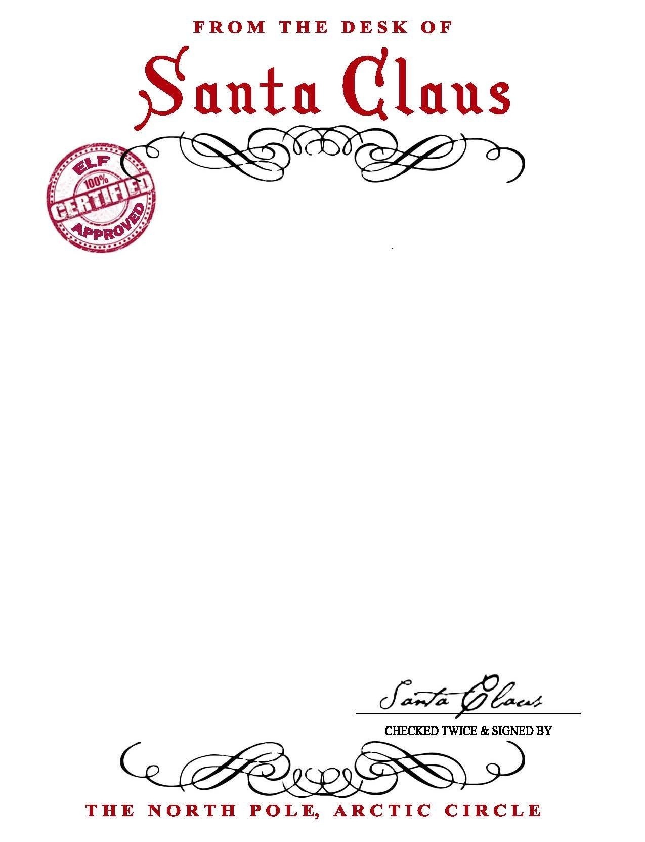 Printable Santa Stationary Free