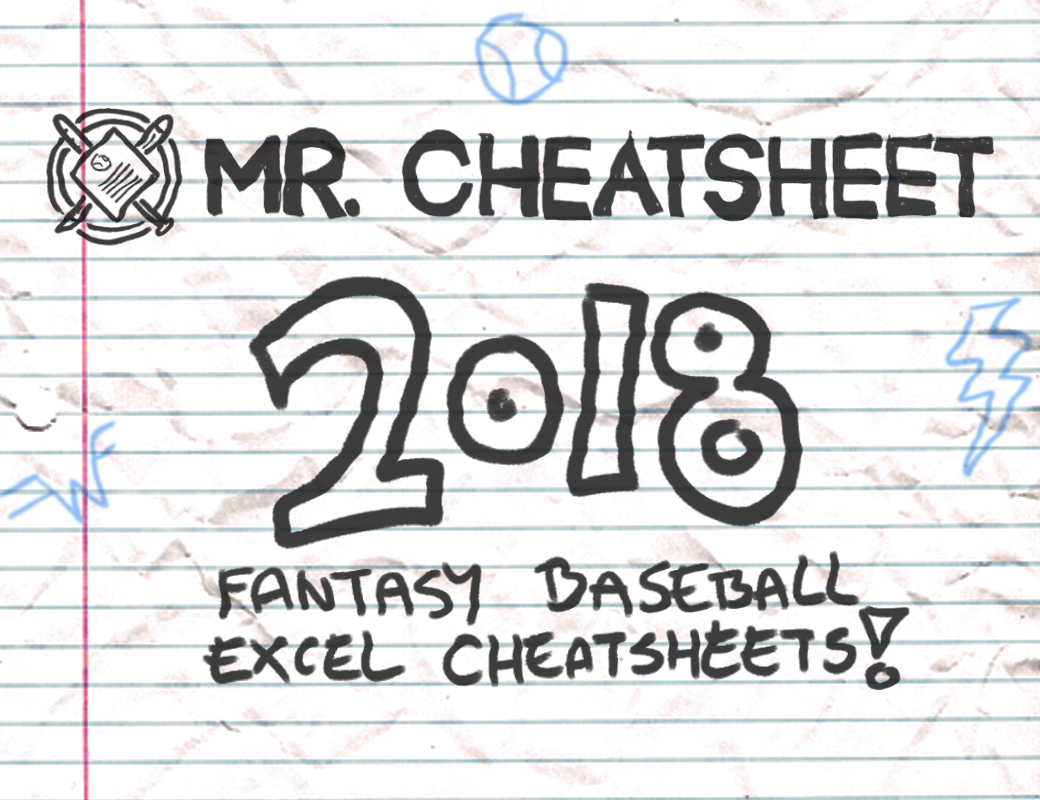 2018 Fantasy Baseball Excel Cheatsheets (Roto And Points Leagues - Fantasy Football Cheat Sheets Printable Free