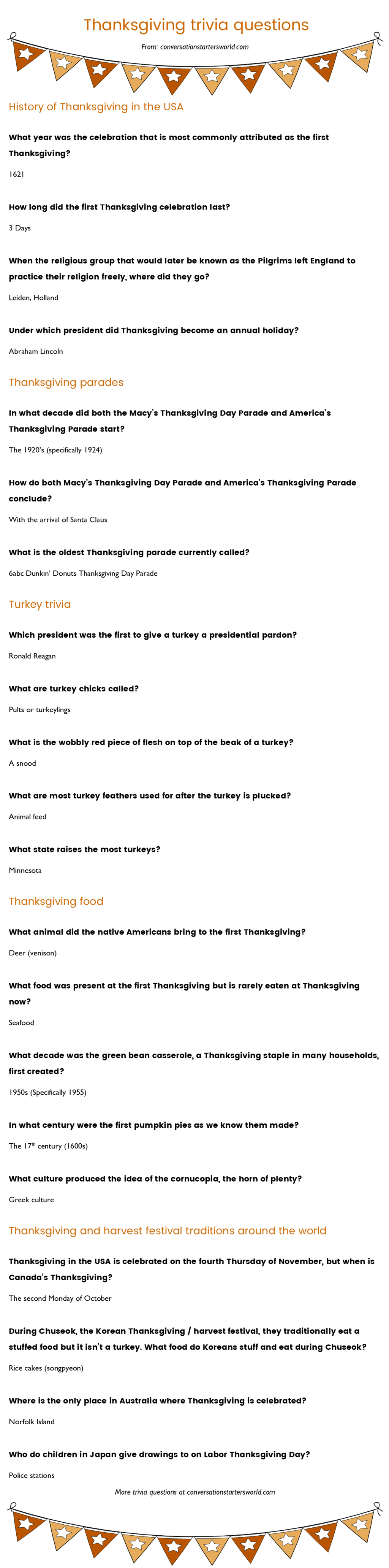21 Thanksgiving Trivia Questions Most People Don&amp;#039;t Know The Answer To - Halloween Trivia Questions And Answers Free Printable