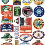 22 Travel Luggage Labels   Retro Digital Printable Collage Sheets   Free Printable Travel Stickers