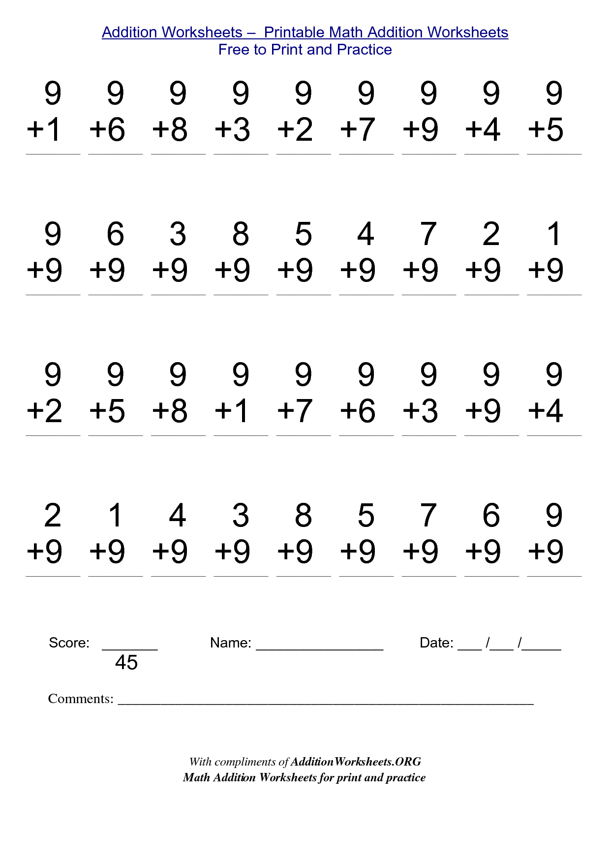 2Nd Grade Stuff To Print | Addition Worksheets - Printable Math - Free Printable Second Grade Math Worksheets
