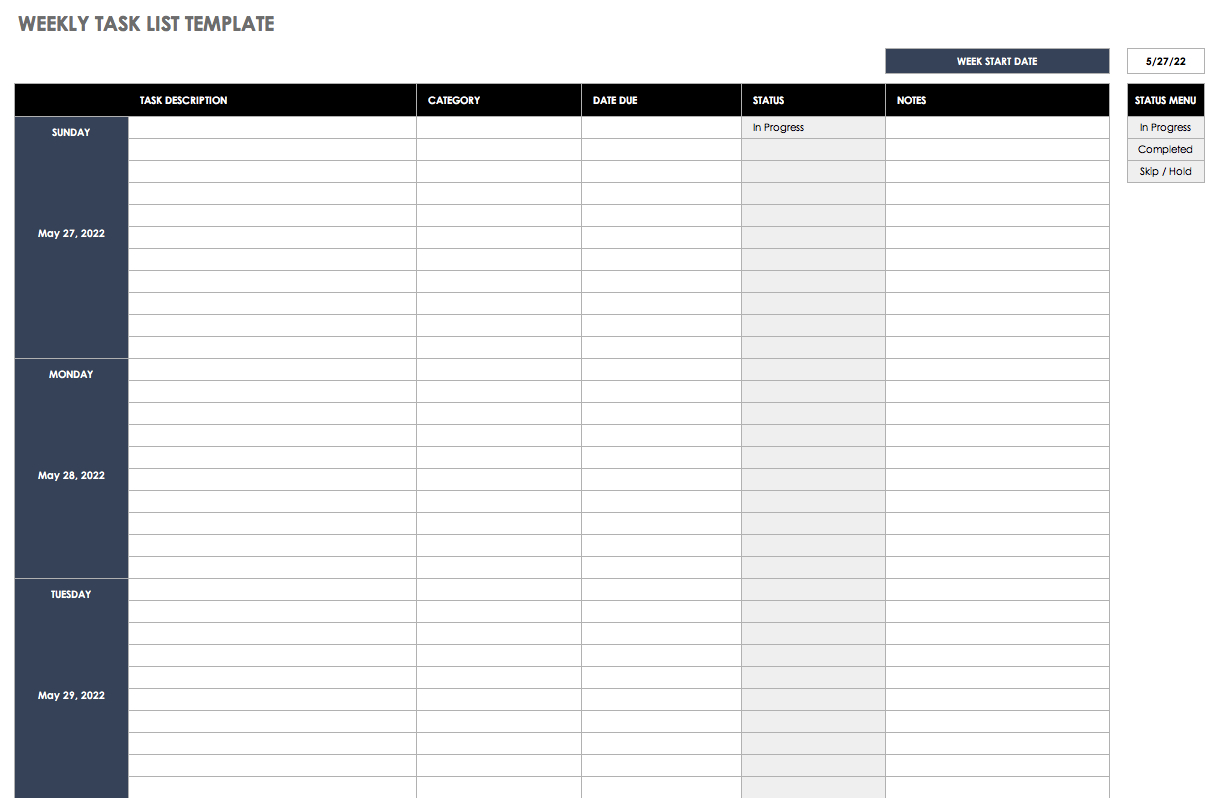 30+ Free Task And Checklist Templates | Smartsheet - Free Printable Task Organizer