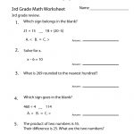 3Rd Grade Math Review Worksheet   Free Printable Educational   Free Printable Common Core Math Worksheets For Third Grade