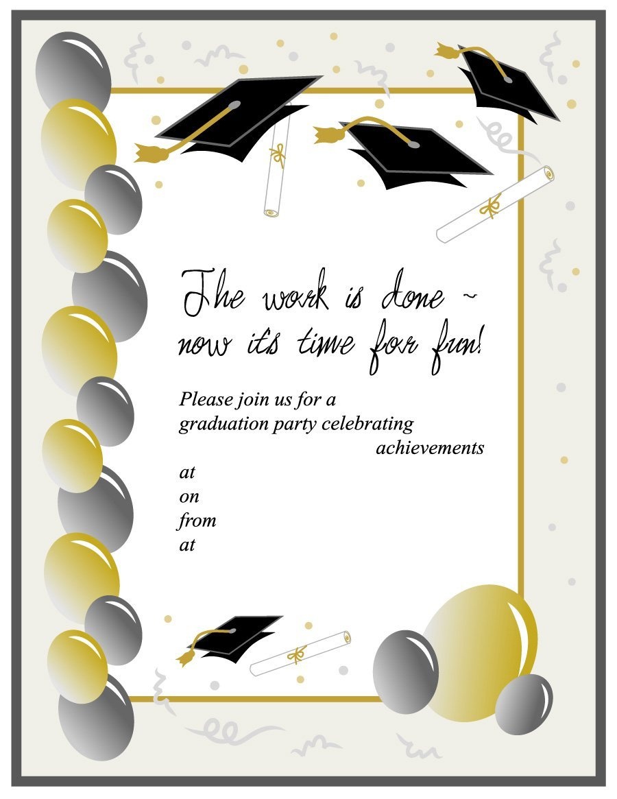 40+ Free Graduation Invitation Templates ᐅ Template Lab - Printable Invitation Templates Free Download