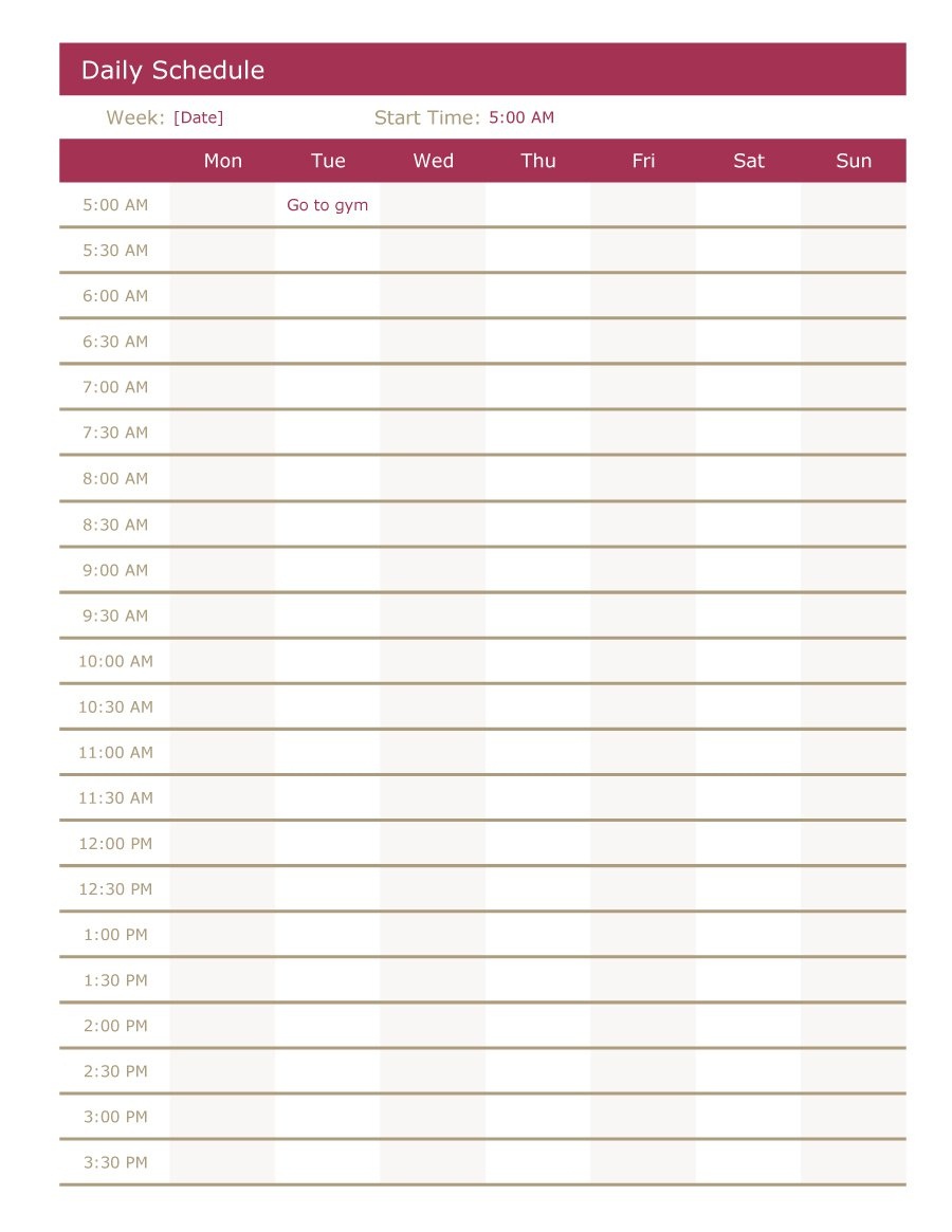 40+ Printable Daily Planner Templates (Free) ᐅ Template Lab - Free Printable Daily Schedule