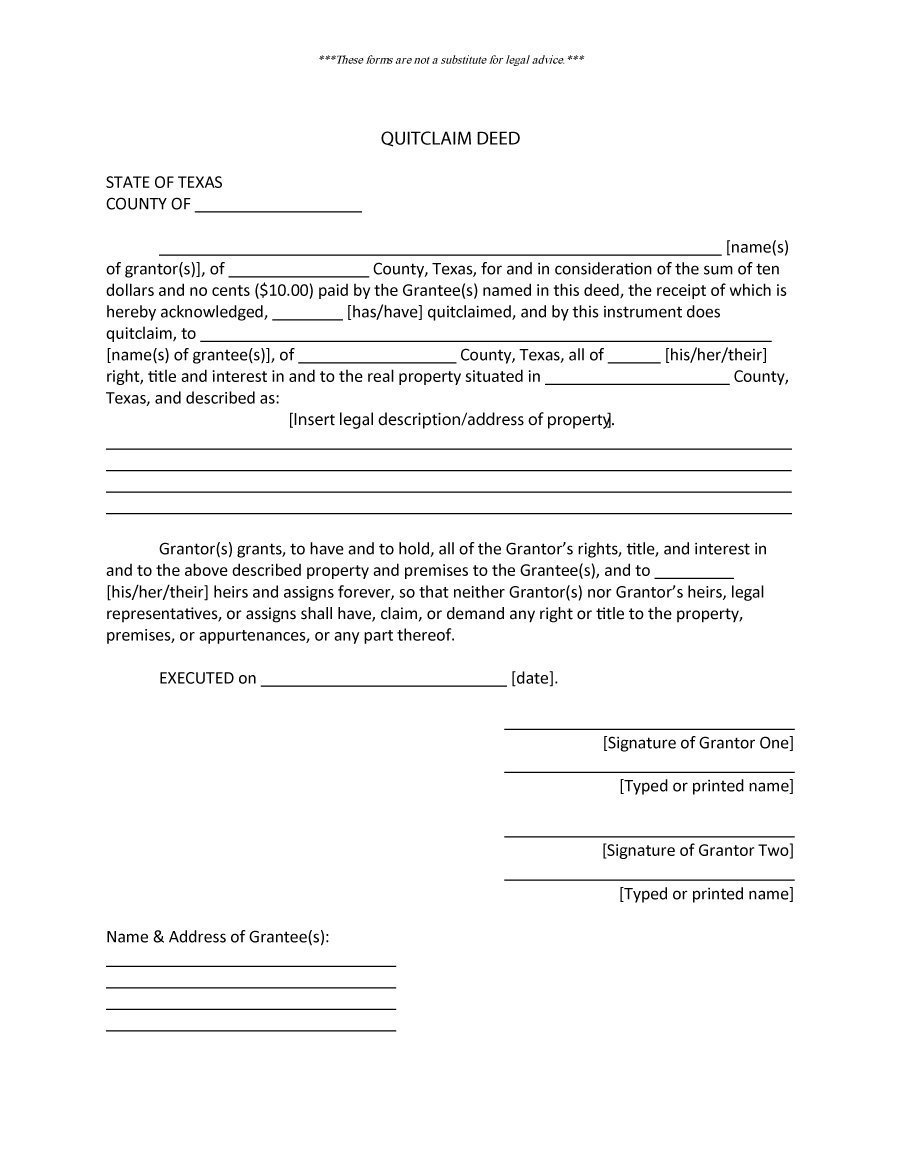 Free Printable Quit Claim Deed Washington State Form Free Printable A 