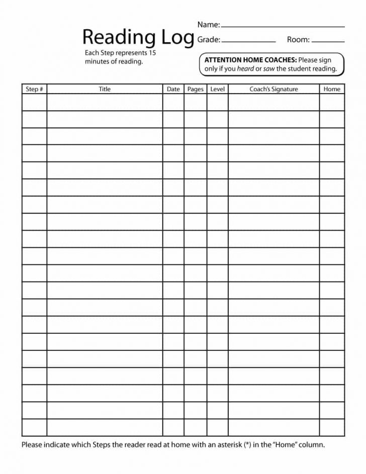 Free Printable Reading Logs For Children