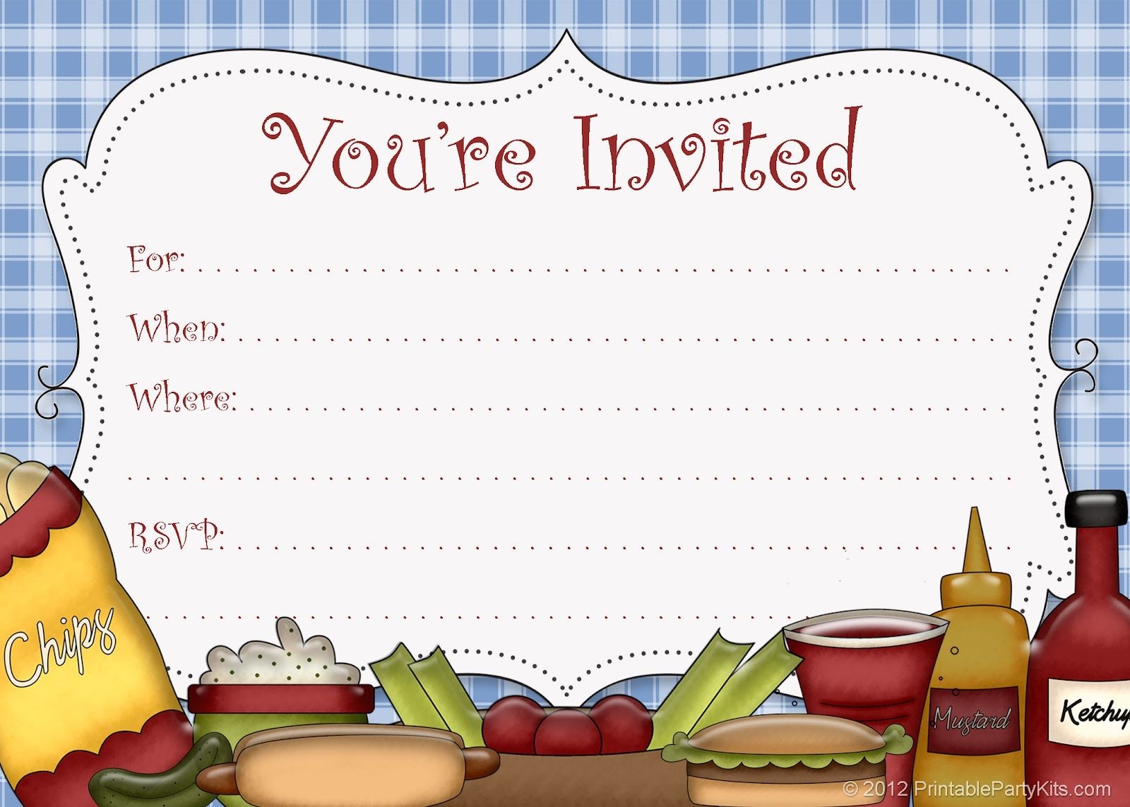 A Barbecue Free Printable Party Invitation Template Greetings