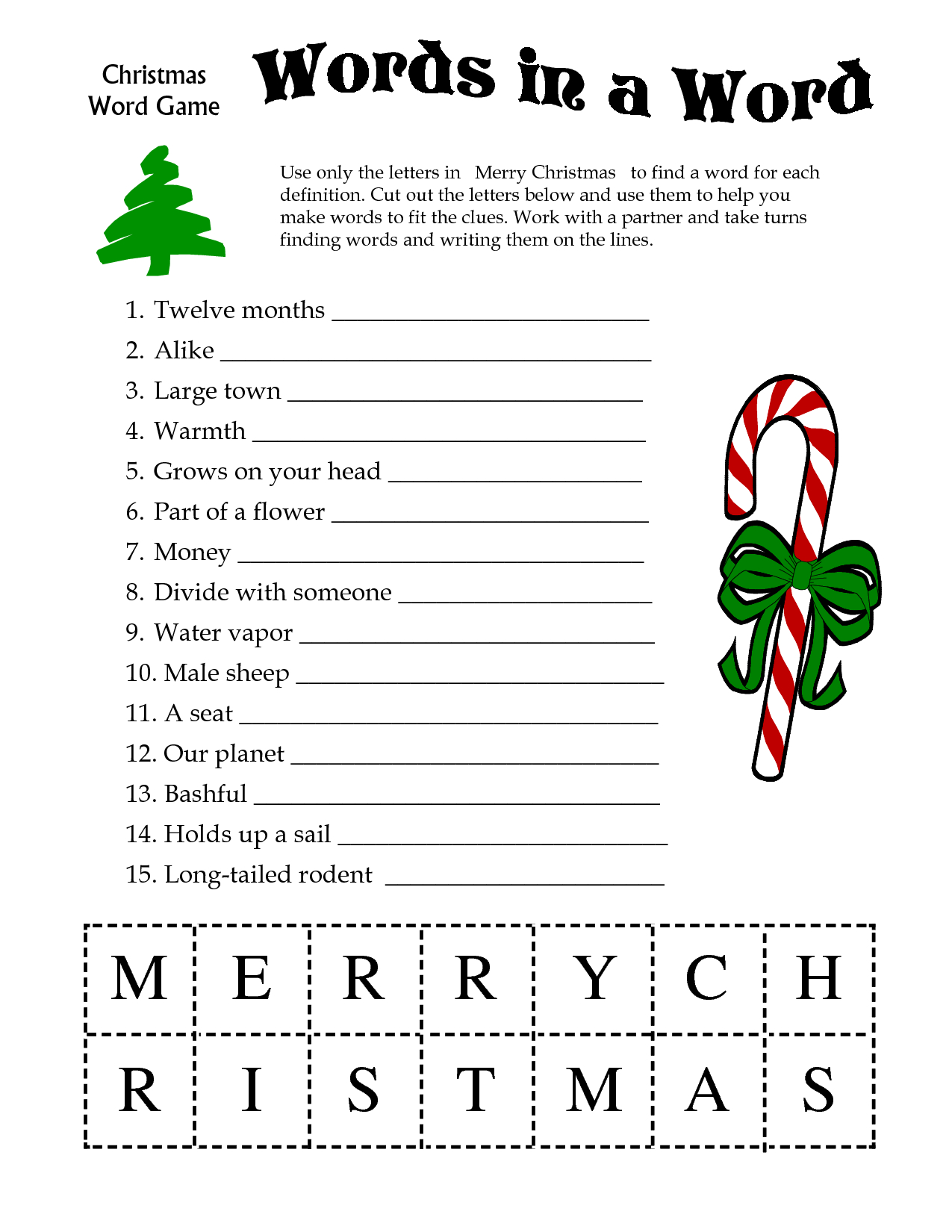 5 Images Of Free Printable Christmas Word Games | Printablee - Free Printable Christmas Word Games For Adults
