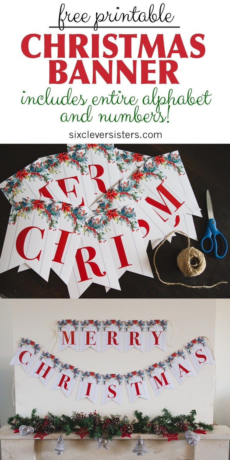 6 Free Printable Christmas Signs | Christmas | Merry Christmas - Free Printable Christmas Banner