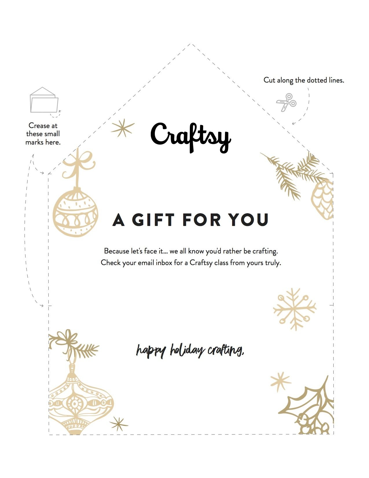A Free Printable Gift Certificate For Craftsy Classes | Printables - Free Printable Xmas Gift Certificates