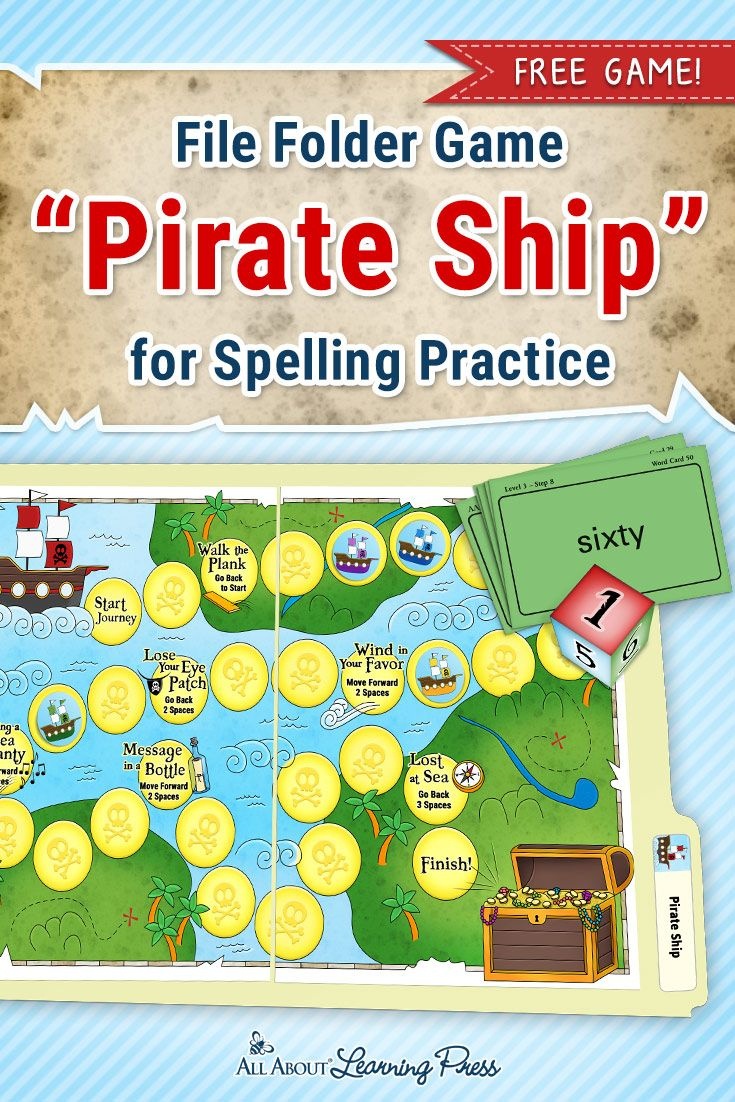 A Treasure Trove Of Pirate Activities For Reading And Spelling - Free Printable File Folder Games