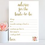 Advice For Bride To Be Bridal Shower Advice Cards Printable | Etsy   Free Printable Bridal Shower Advice Cards