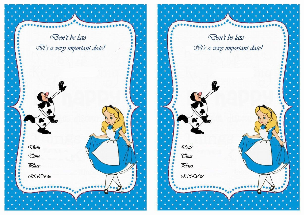 Alice In Wonderland Birthday Invitations – Birthday Printable - Mad Hatter Tea Party Invitations Free Printable