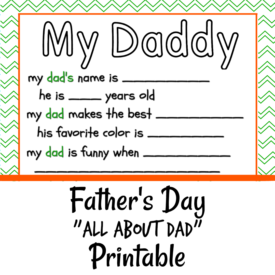 All About Dad Free Father&amp;#039;s Day Printable ~ The Frugal Sisters - Free Printable Dad Questionnaire