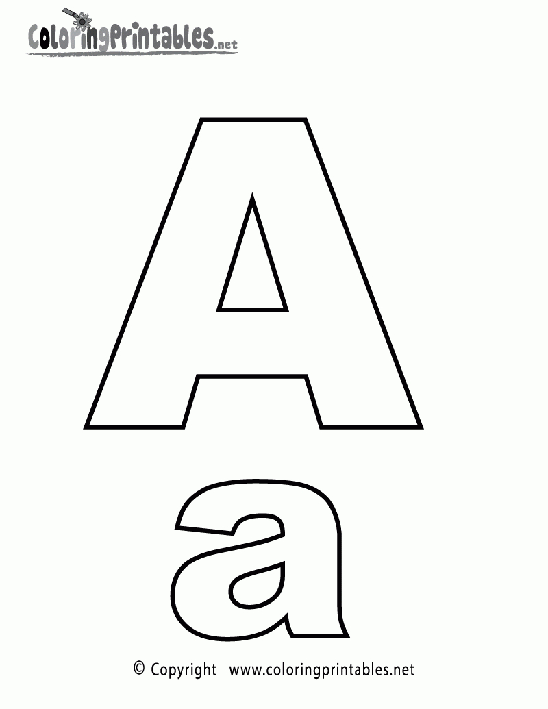 Alphabet Letter A Coloring Page - A Free English Coloring Printable - Free Printable Alphabet Letters Coloring Pages