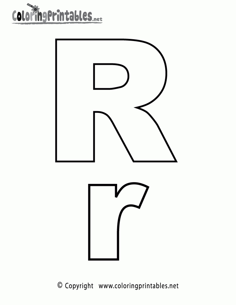 Alphabet Letter R Coloring Page - A Free English Coloring Printable - Free Printable Alphabet Letters Coloring Pages
