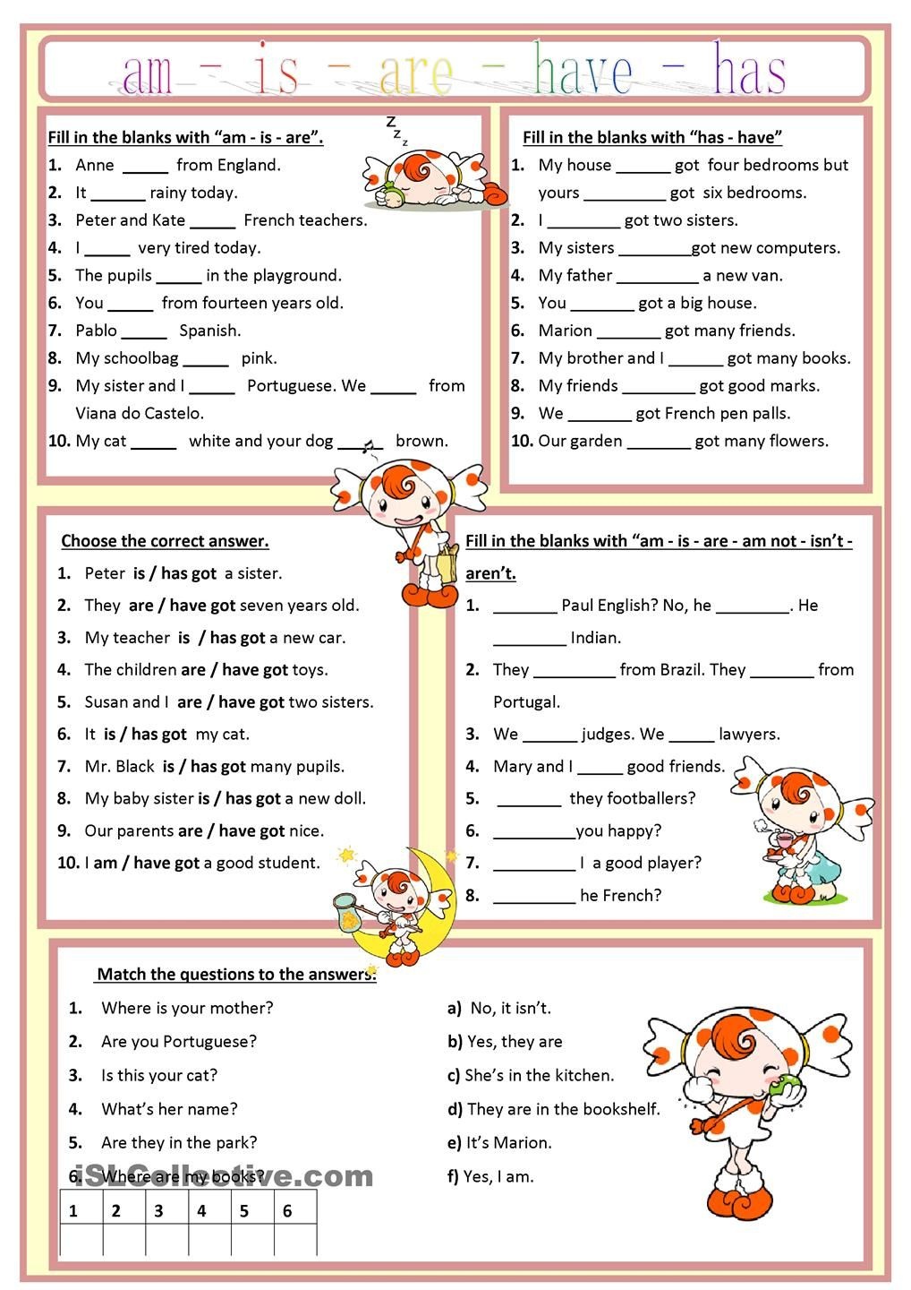 Free Printable Esl Worksheets