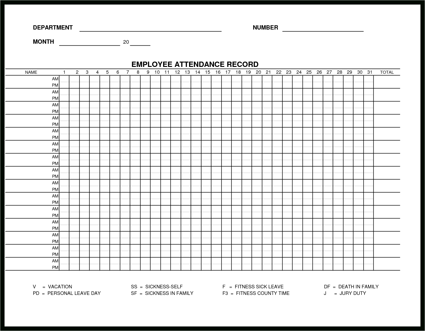 Attendance Form Template Training Spreadsheet Xls Meeting Sheets - Free Printable Attendance Forms For Teachers