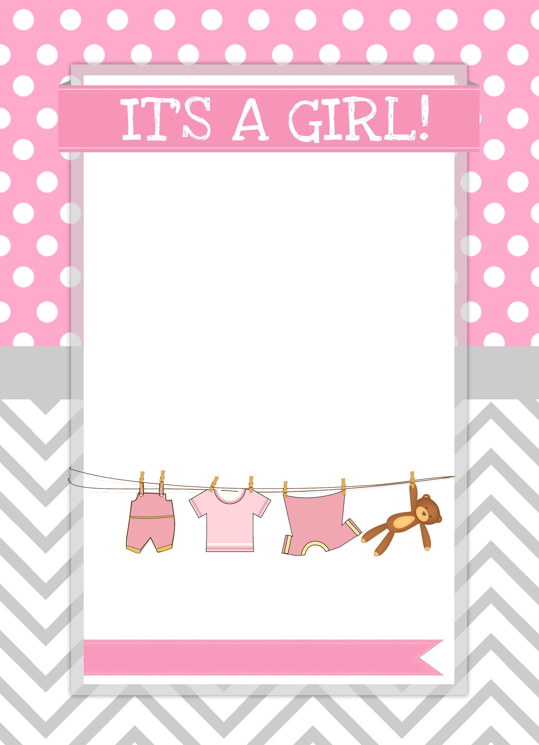Baby Girl Shower Free Printables | Free Printables | Ideias Para - Free Printable Blank Baby Shower Invitations