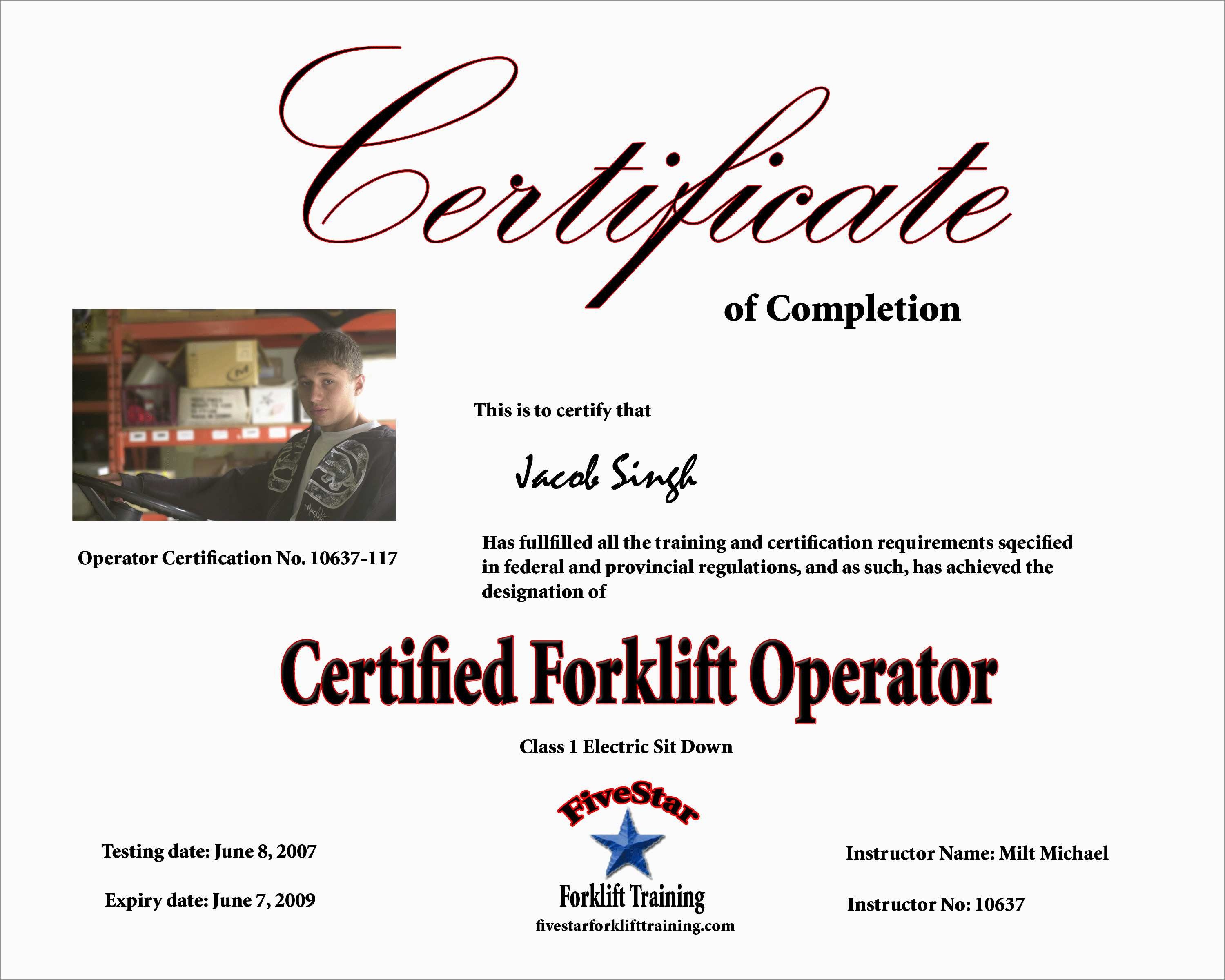 free forklift certification card template word