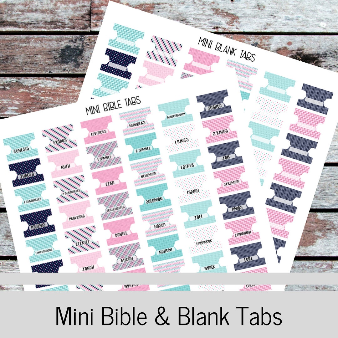 Bible Tabs-Blank Tabs-66 Books Of The Bible-Planner | Etsy - Free Printable Books Of The Bible Tabs