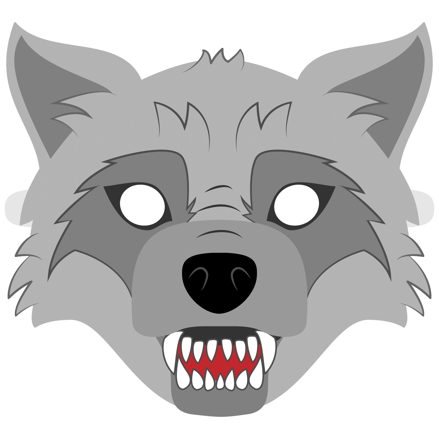 Big Bad Wolf Mask Template | Free Printable Papercraft Templates - Free Printable Wolf Mask
