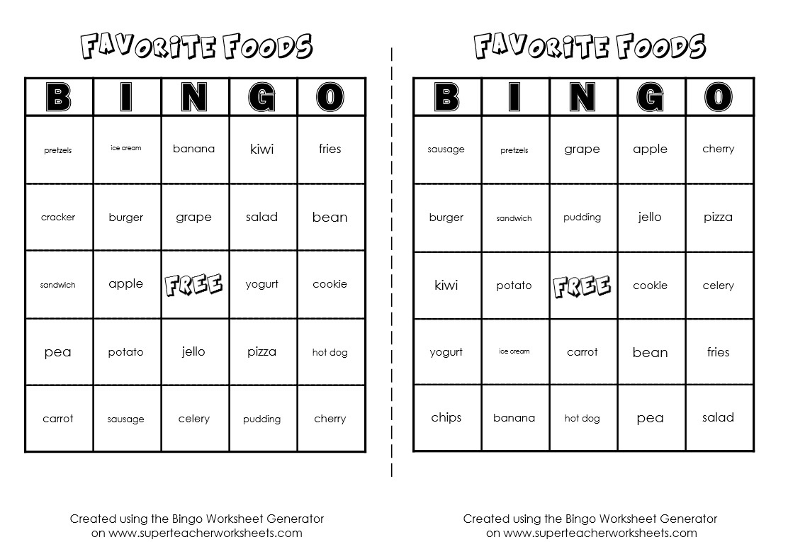 Bingo Game Worksheet Generator - Math Bingo Free Printable