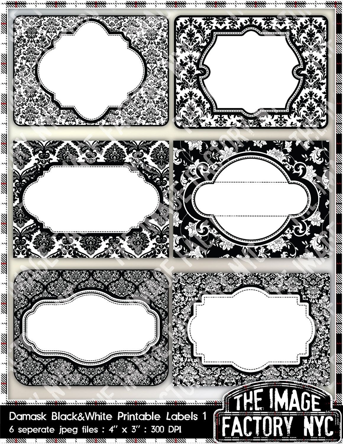 Free Printable Damask Place Cards