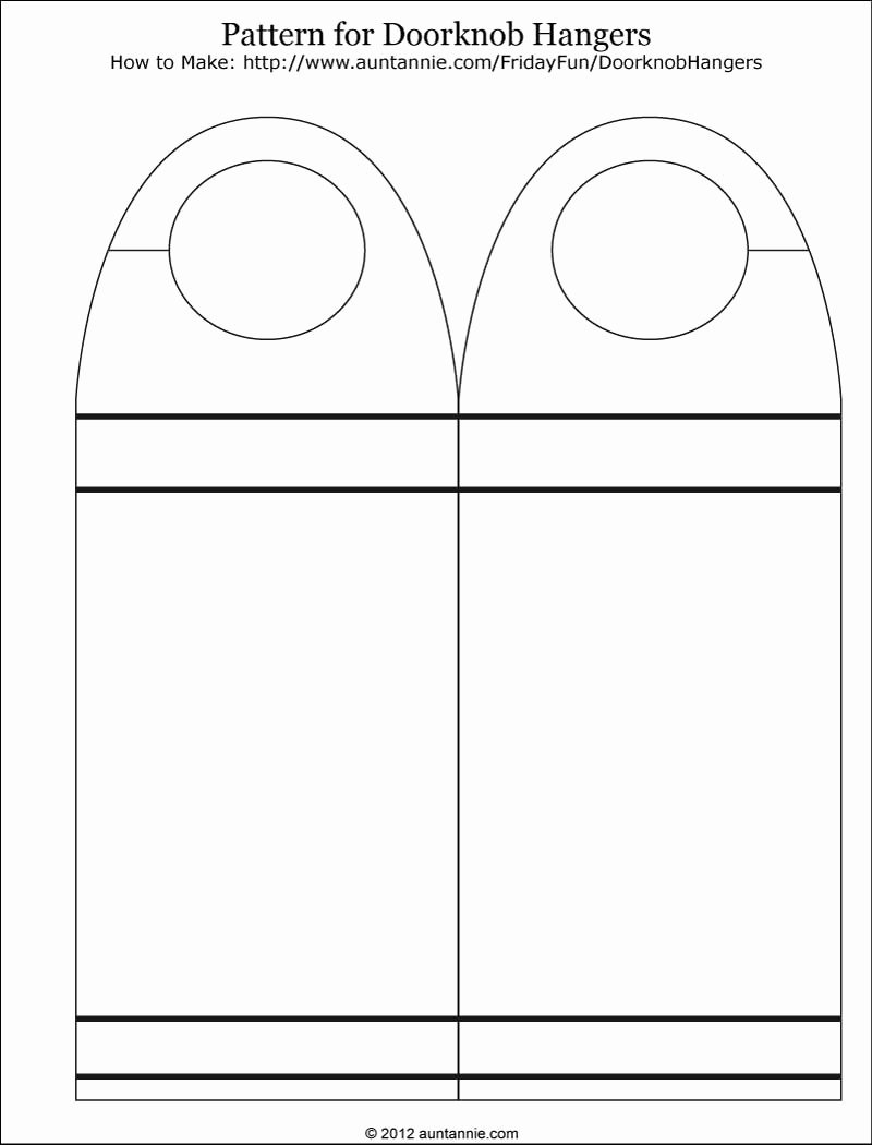 Blank Door Hanger Template | Mathosproject - Free Printable Door Knob Hanger Template
