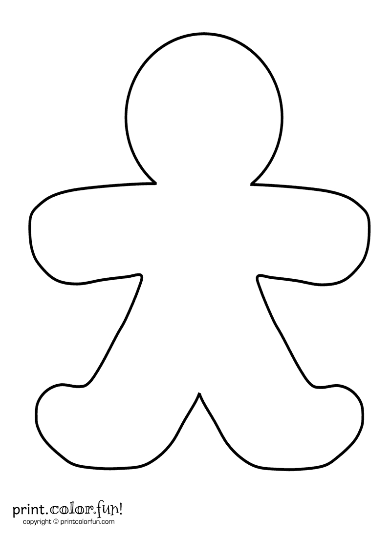 Blank Gingerbread Man | Print. Color. Fun! Free Printables, Coloring - Gingerbread Template Free Printable