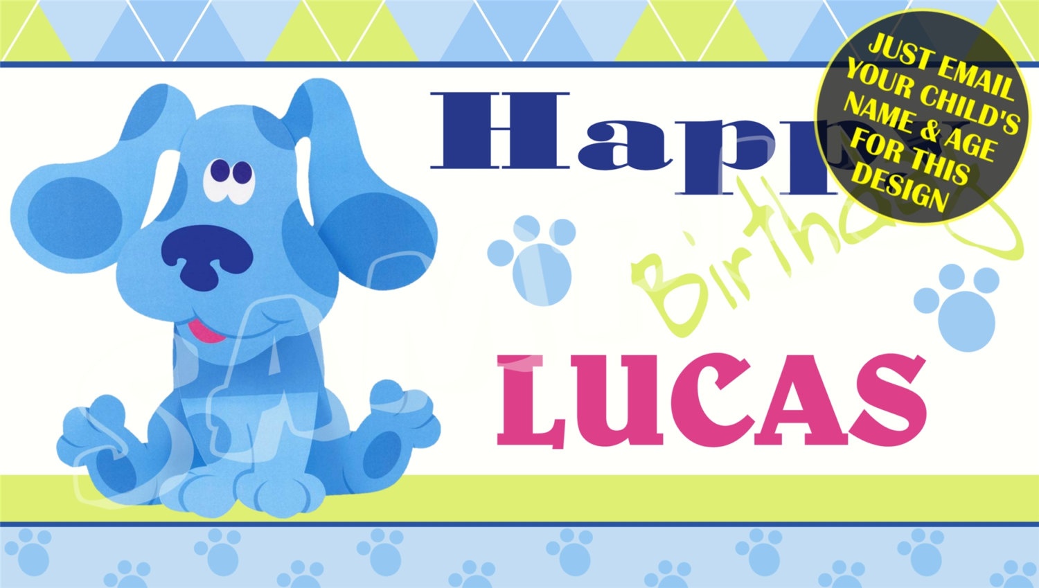 Blues Clues Personalized Birthday Banner With Free Printable | Etsy - Blue&amp;#039;s Clues Invitations Free Printable