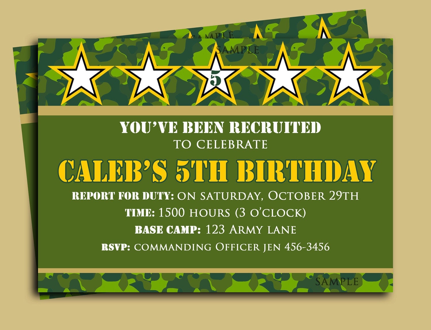 Camouflage Birthday Invitation Printable Or Printed With Free | Etsy - Free Printable Camouflage Invitations