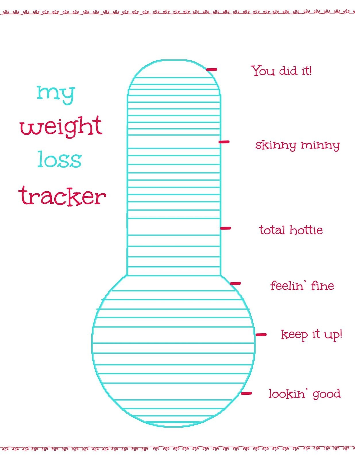 Cashing In On Life Free Weight Loss Tracker Printable Cakepins - Printable Weight Loss Charts Free