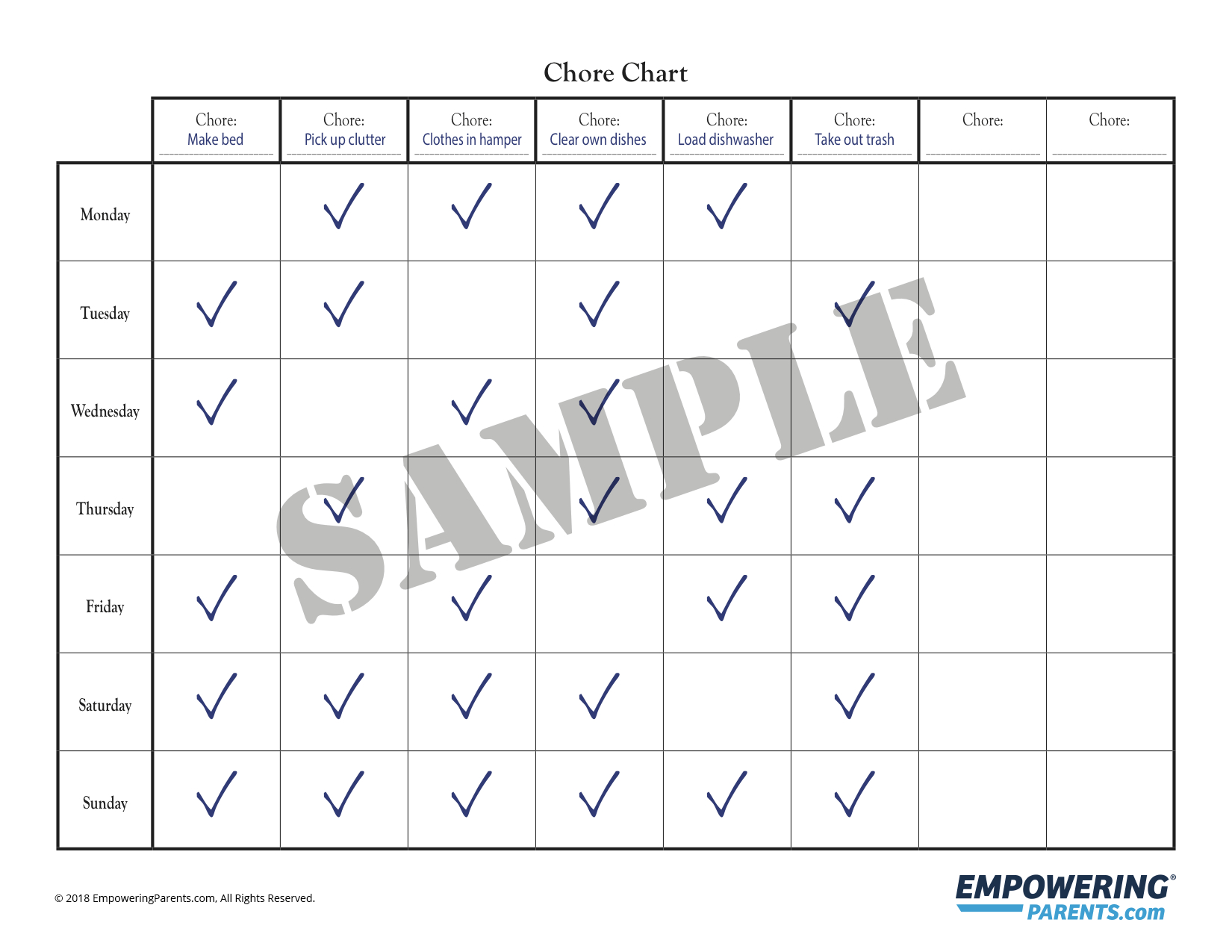 Chore Chart For Children -Behavior Chart For Home | Empowering Parents - Free Printable Chore Charts For Multiple Children