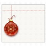 Christmas Card Template   Red Christmas Bauble With Snowflake Vector   Free Online Printable Christmas Cards