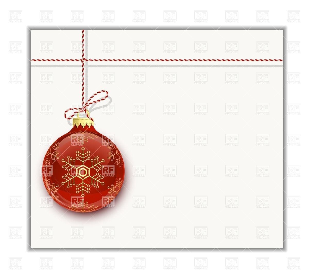 Christmas Card Template - Red Christmas Bauble With Snowflake Vector - Free Online Printable Christmas Cards
