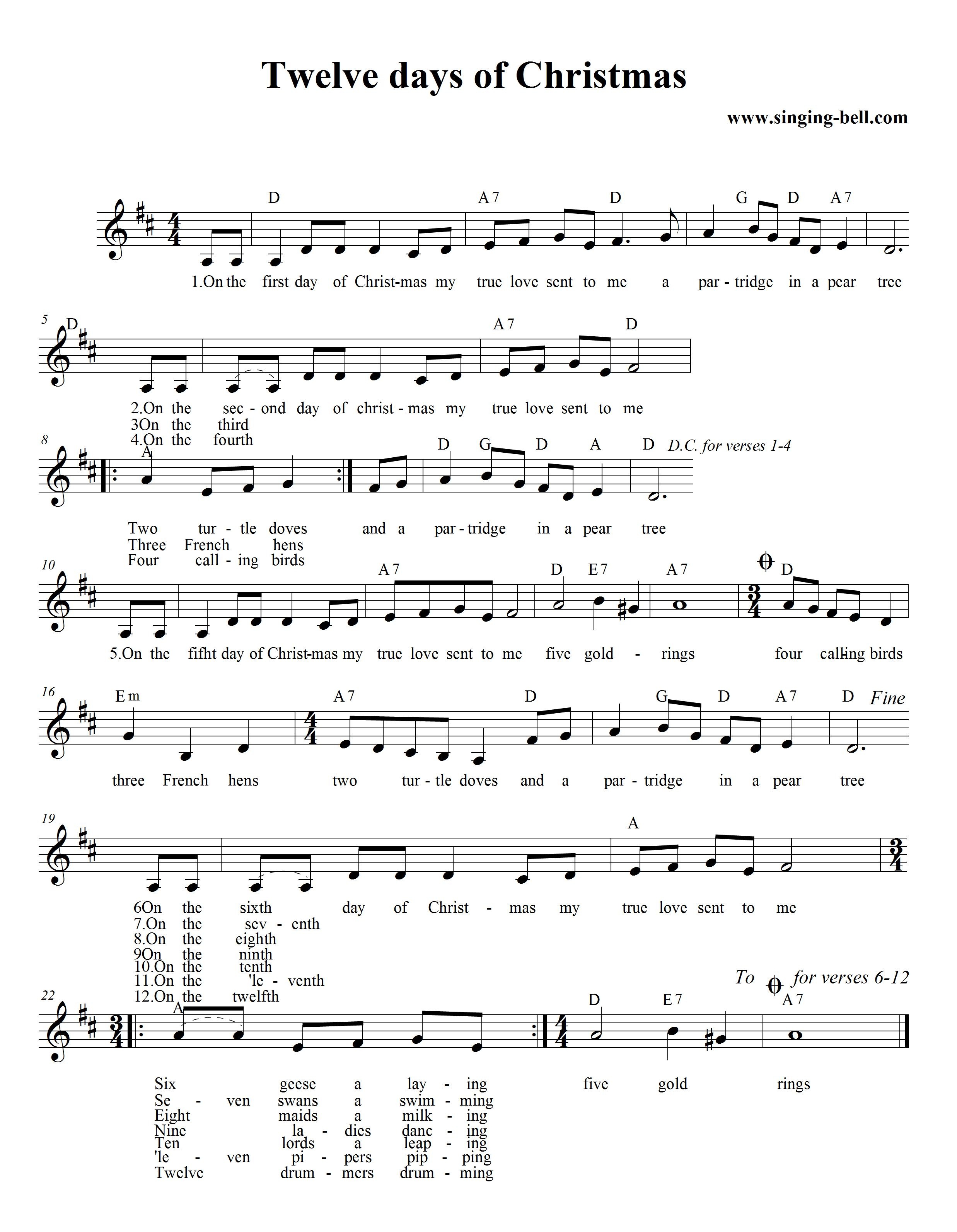 Christmas Carol Sheet Music | 30 Free Scores To Download - Christmas Carols Sheet Music Free Printable