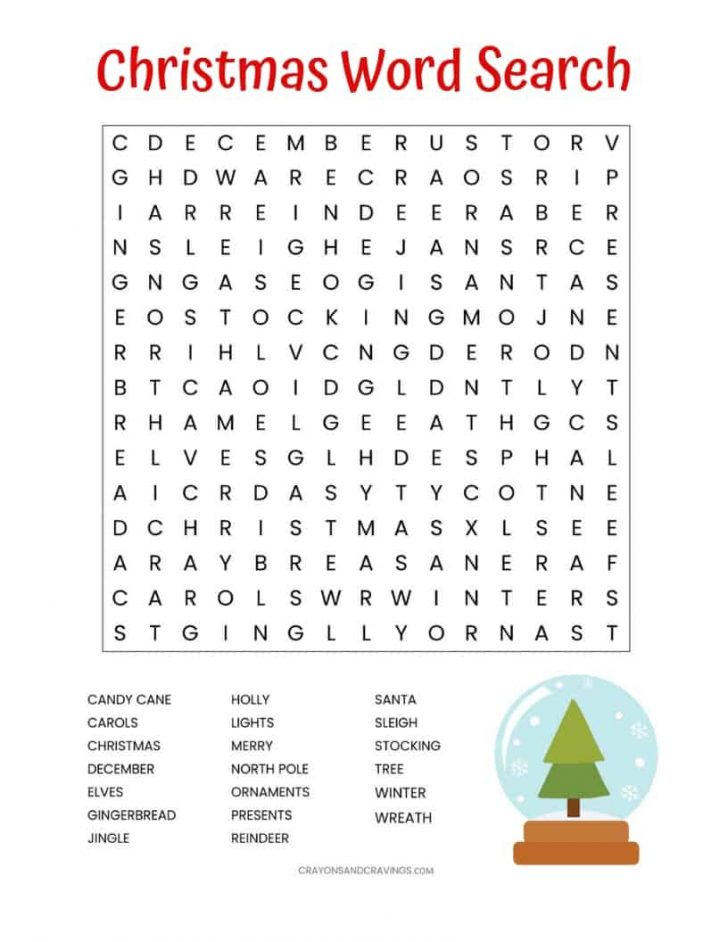 Free Printable Christmas Puzzles Word Searches