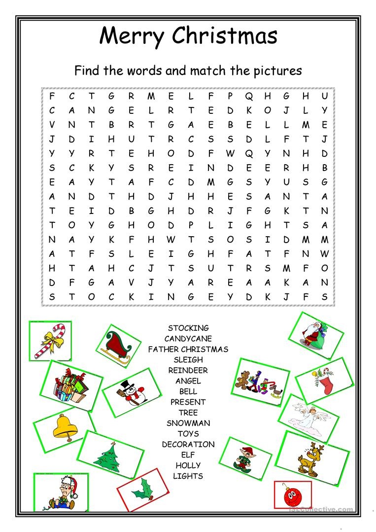 Christmas Wordsearch Worksheet - Free Esl Printable Worksheets Made - Free Printable Christmas Puzzles Word Searches