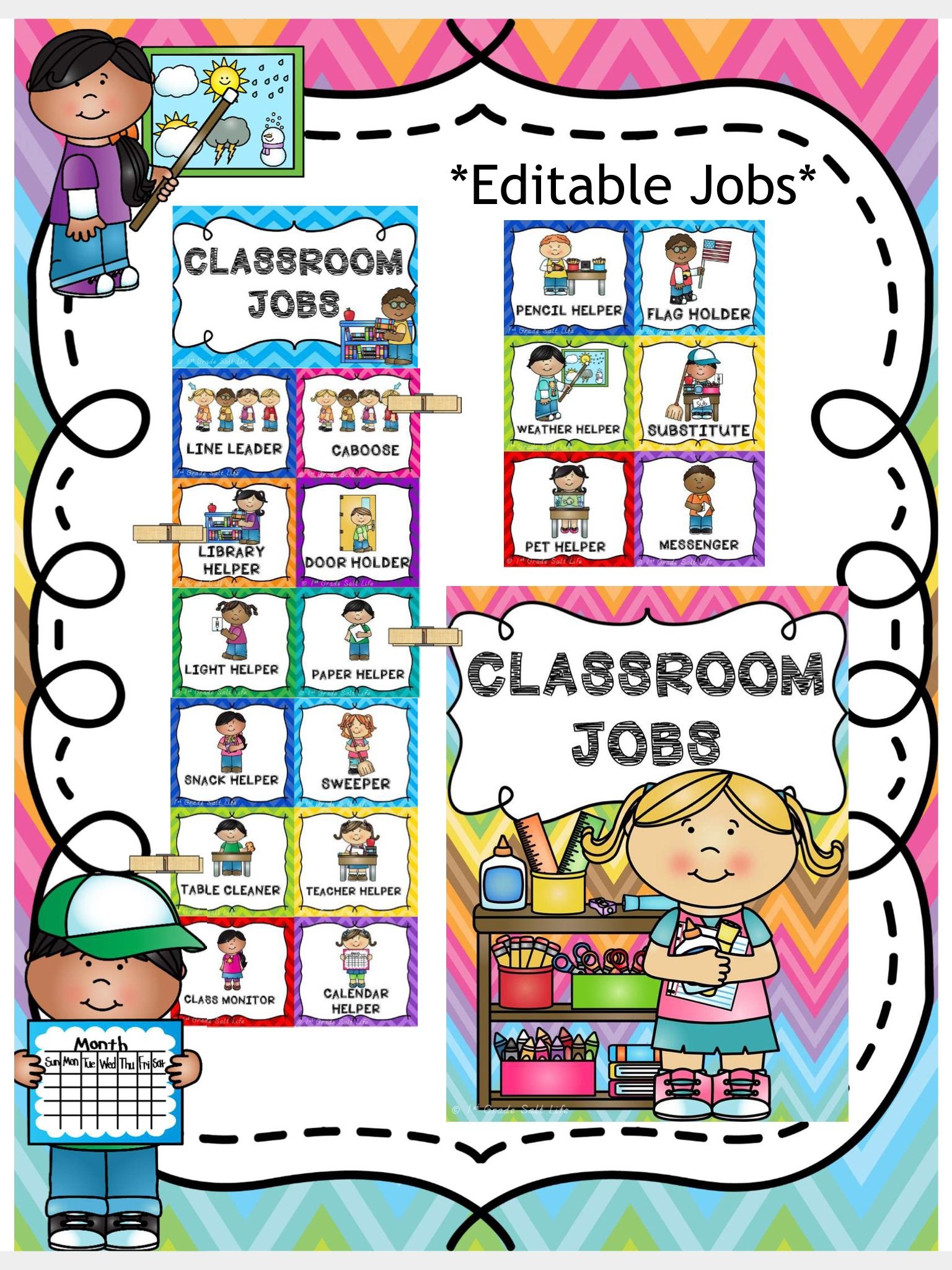 Classroom Jobs Clip Chart | Pre-K | Classroom Job Chart, Preschool - Preschool Classroom Helper Labels Free Printable