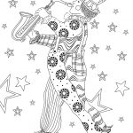 Clown From Mardi Gras Carnival Coloring Page | Free Printable   Free Printable Mardi Gras Games