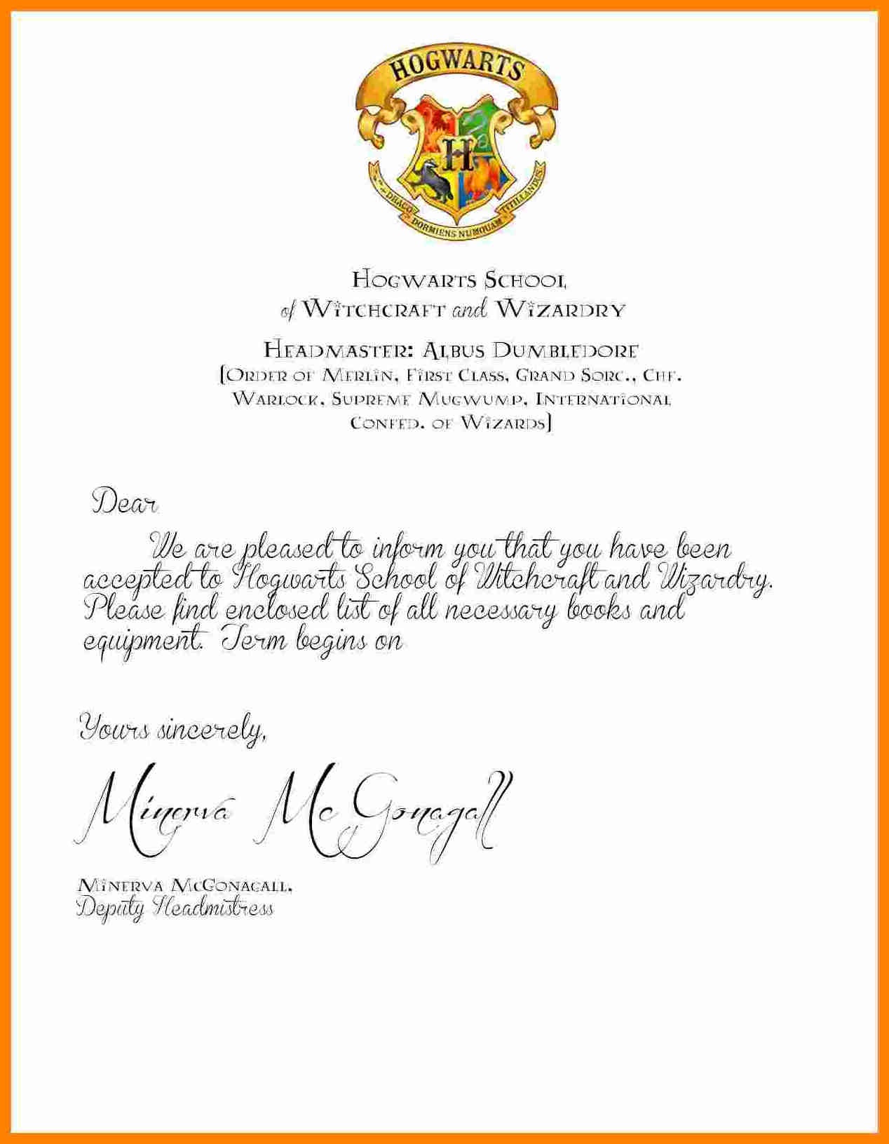 Hogwarts Acceptance Letter Template Free Printable Free Printable A To Z