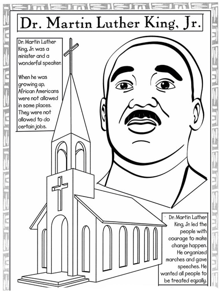 Coloring Pages Ideas: Coloring Pages For Martin Luther King Jr - Martin Luther King Free Printable Coloring Pages