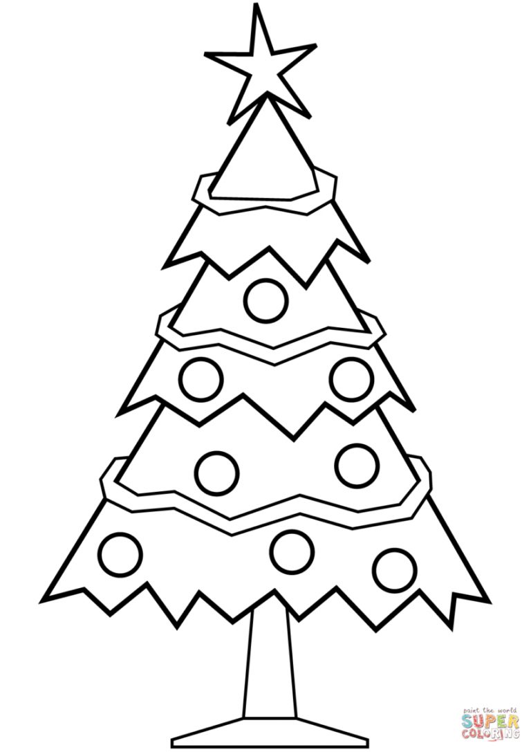 Coloring Pages Ideas: Simple Christmas Tree Coloring Page Free - Free ...